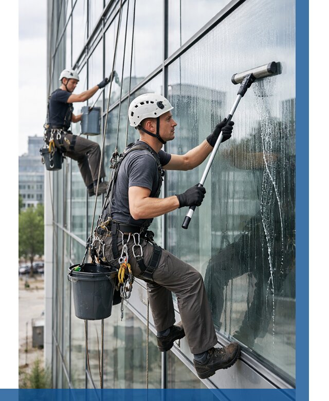 Мойка витражей альпинистами в Саратове от 716 р. под ключ|ВЫСОТНИК-Срт