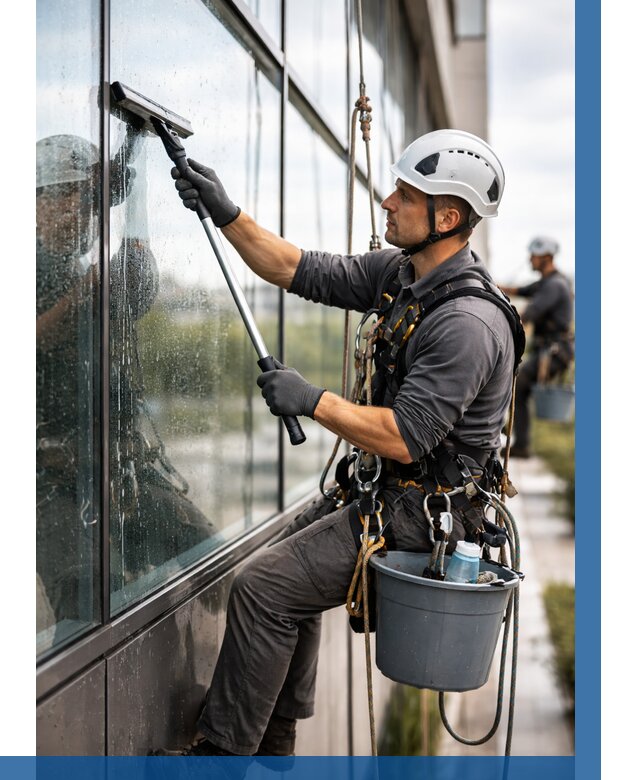 Мойка стеклянных фасадов в Саратове от 205 р. | ВЫСОТНИК-Срт