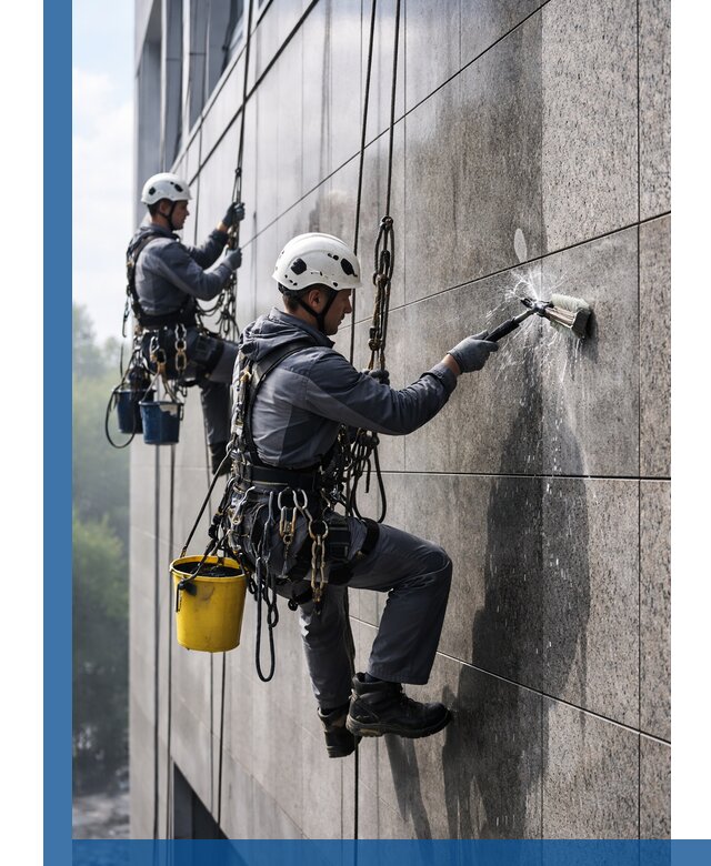 Профессиональная мойка фасада из керамогранита в Саратове