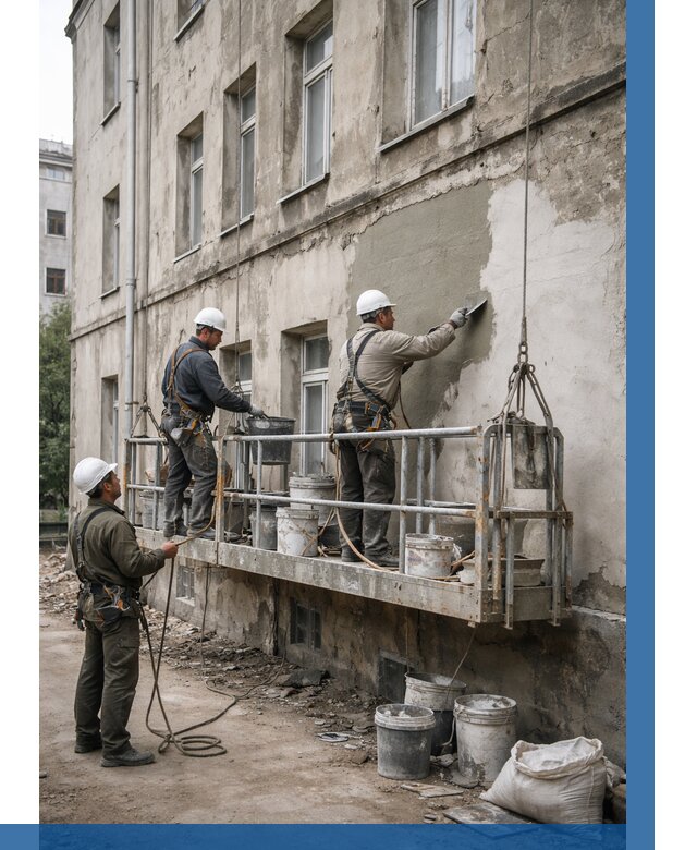 Капитальный ремонт фасада в Саратове от 4298 р. | ВЫСОТНИК-Срт