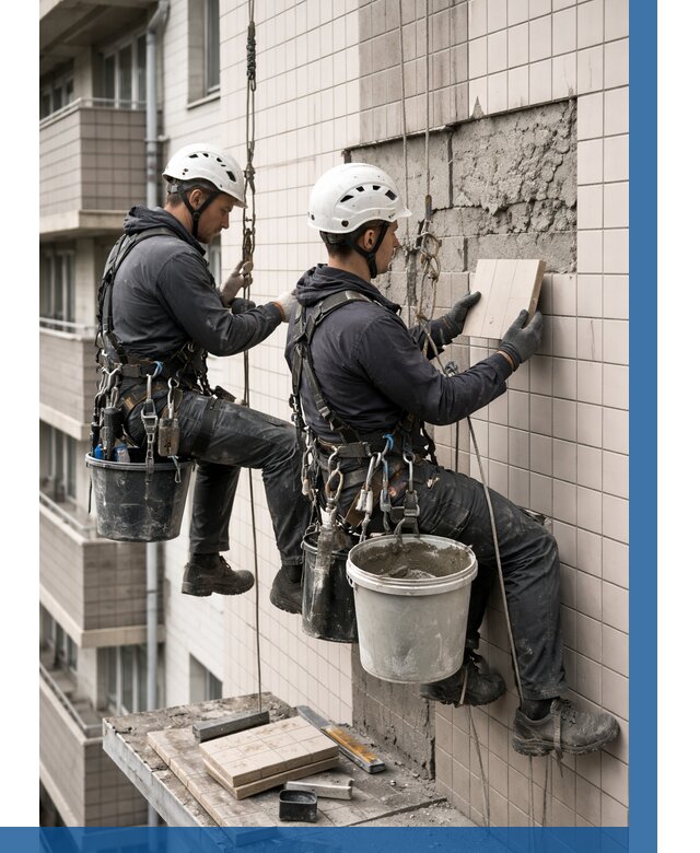 Ремонт облицовки фасада плиткой в Саратове от 1842 р. | ВЫСОТНИК-Срт