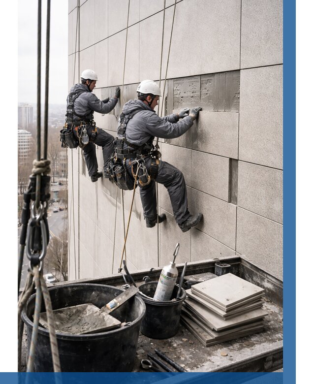 Ремонт фасада из керамогранита в Саратове от 2558 р. | ВЫСОТНИК-Срт