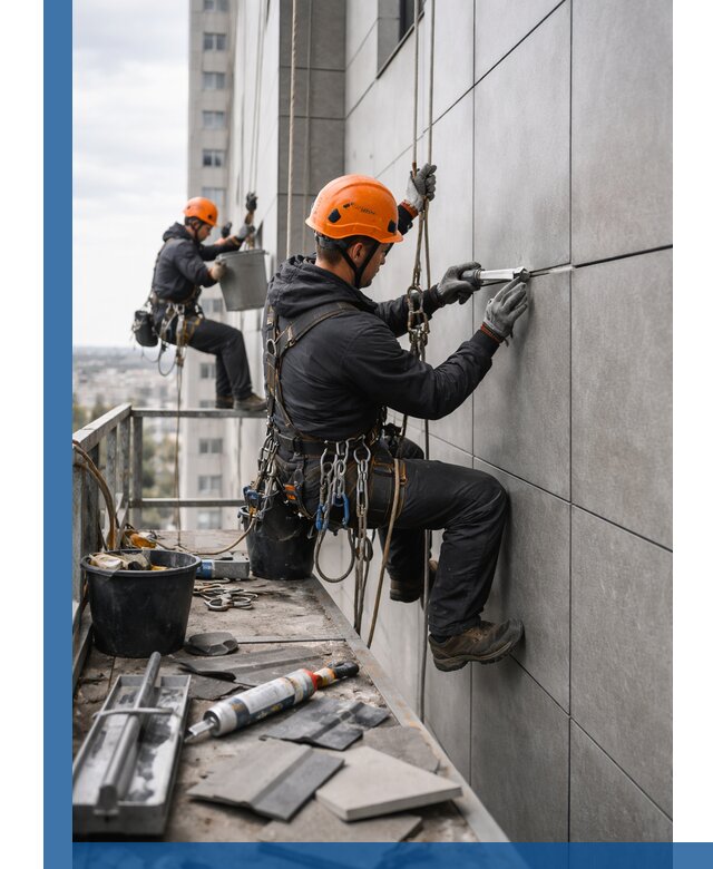 Профессиональный ремонт фасада из керамогранита в Саратове