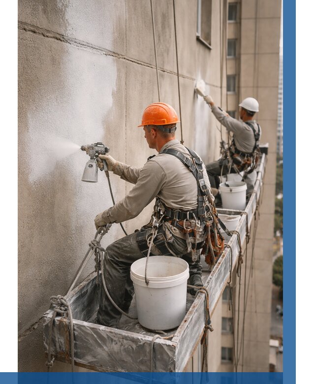 Грунтовка фасада на высоте в Саратове от 123 р. | ВЫСОТНИК-Срт