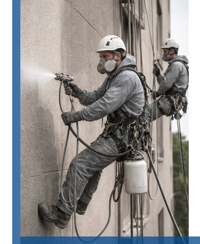 Безвоздушная покраска фасадов зданий в Саратове профессионально