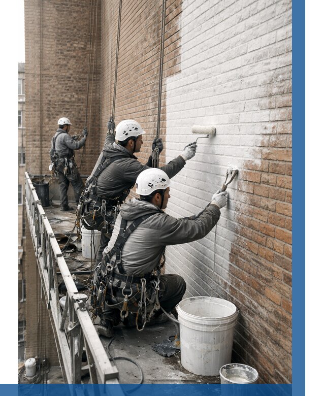 Покраска кирпичного фасада в Саратове от 358 р. | ВЫСОТНИК-Срт