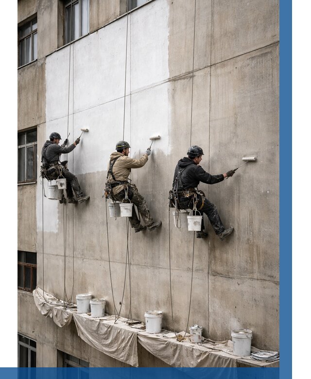 Покраска бетонного фасада в Саратове от 358 р за м2 | ВЫСОТНИК-Срт