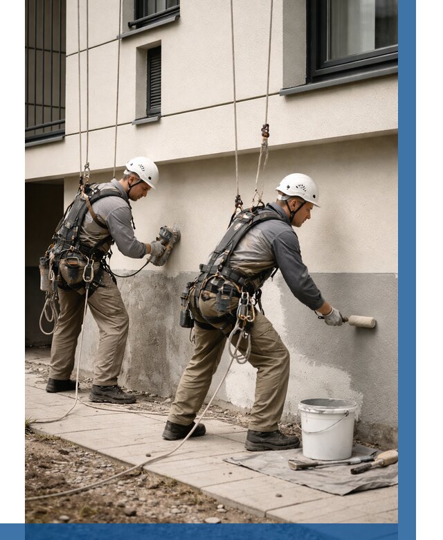 Окраска цоколя здания в Саратове от 460 р. под ключ | ВЫСОТНИК-Срт