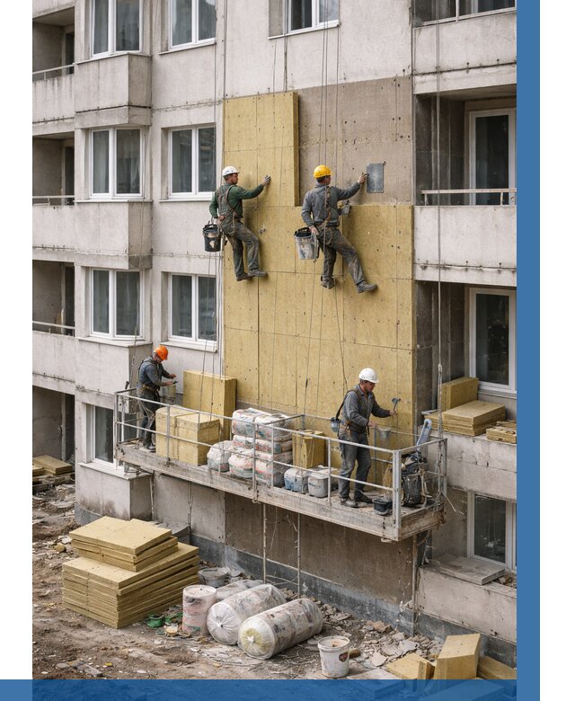 Утепление фасада минватой в Саратове от 1535 р. | ВЫСОТНИК-Срт