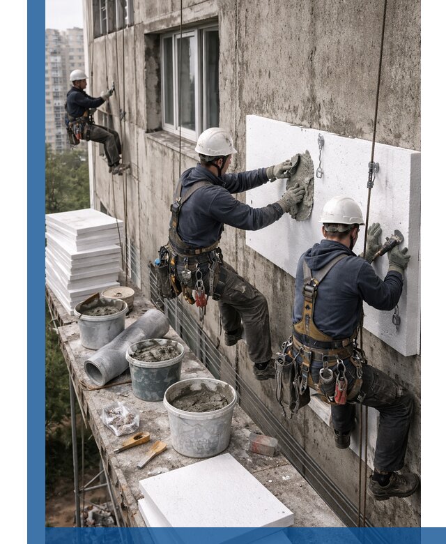 Утепление фасада пенополистиролом в Саратове под ключ