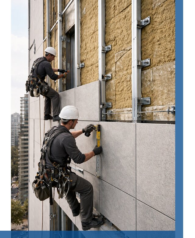 Монтаж вентилируемого фасада в Саратове от 3582 р. | ВЫСОТНИК-Срт