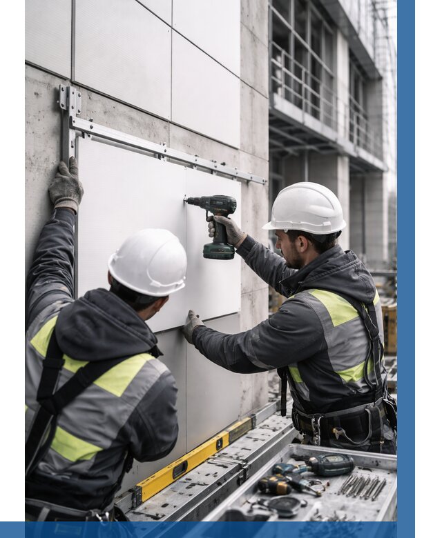 Монтаж композитных панелей фасада в Саратове от 2558 р. | ВЫСОТНИК-Срт