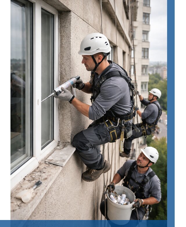 Герметизация оконных швов снаружи в Саратове от 1535 р. | ВЫСОТНИК-Срт