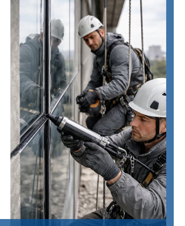 Герметизация витражных швов в Саратове от 665 р. | ВЫСОТНИК-Срт