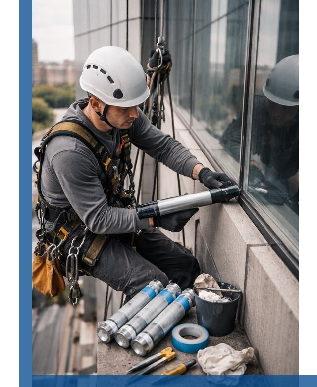 Герметизация стыков витража в Саратове для герметичных фасадов