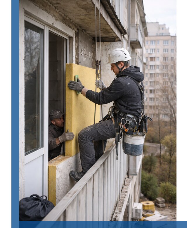 Профессиональное утепление балкона снаружи в Саратове под ключ