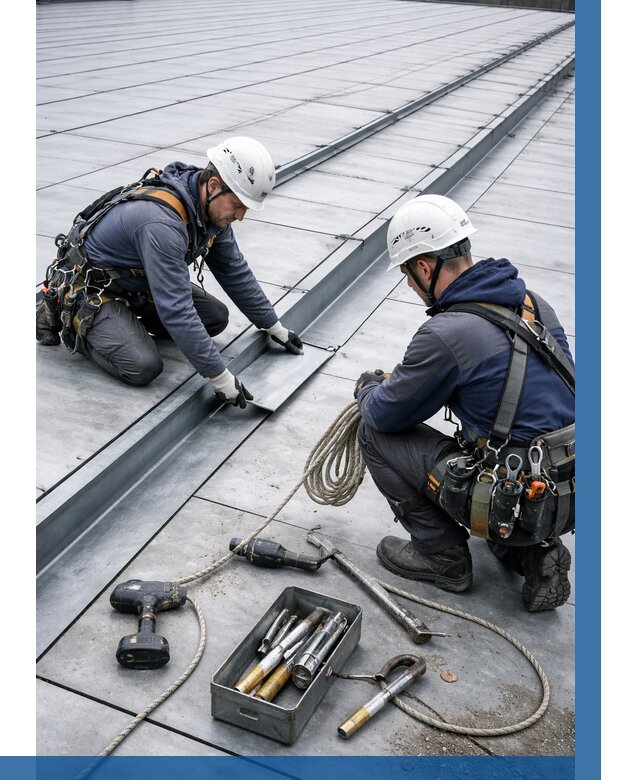 Ремонт фальцевой кровли в Саратове от 716 р. | ВЫСОТНИК-Срт