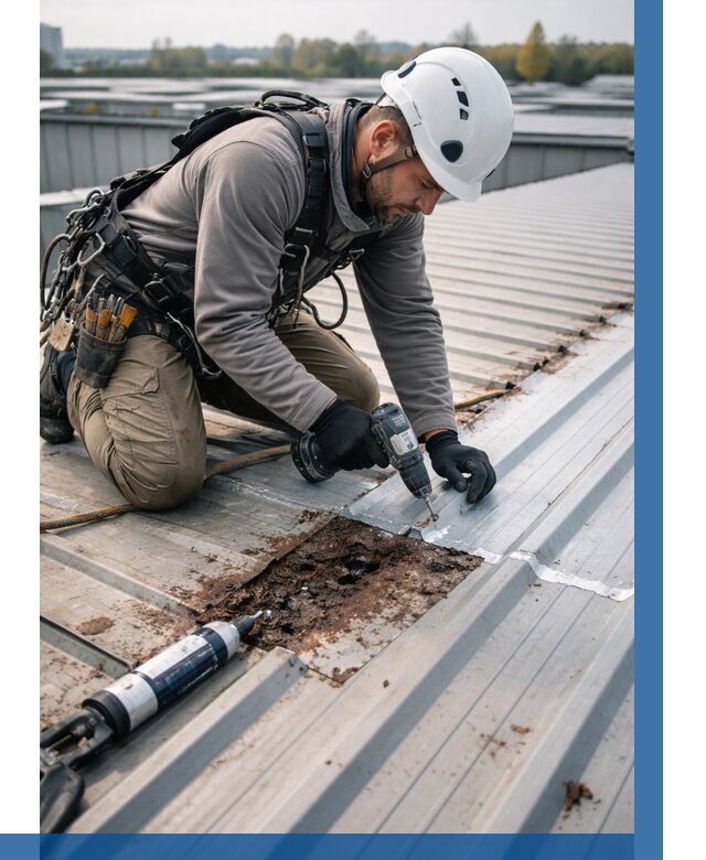 Ремонт профнастила на кровле в Саратове от 716 р. | ВЫСОТНИК-Срт