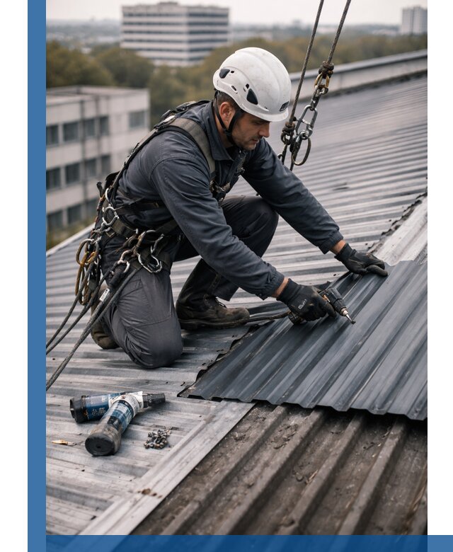 Ремонт профнастила на кровле в Саратове, работы под ключ