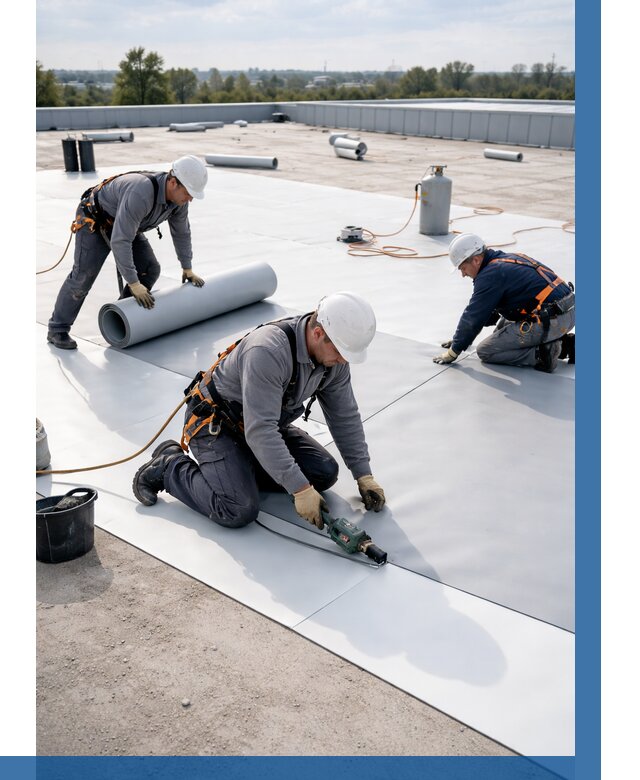 Монтаж мембранной кровли под ключ в Саратове от 1228 р. | ВЫСОТНИК-Срт