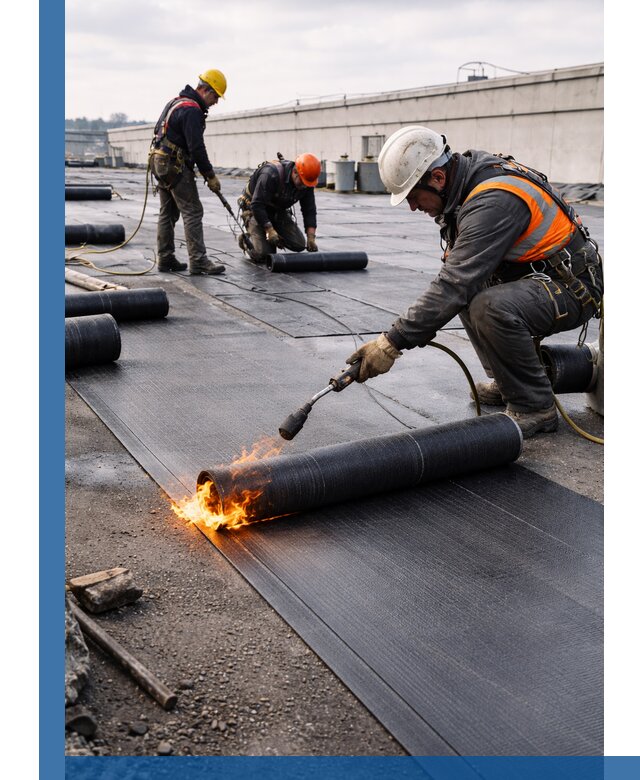 Монтаж наплавляемой кровли в Саратове профессионально