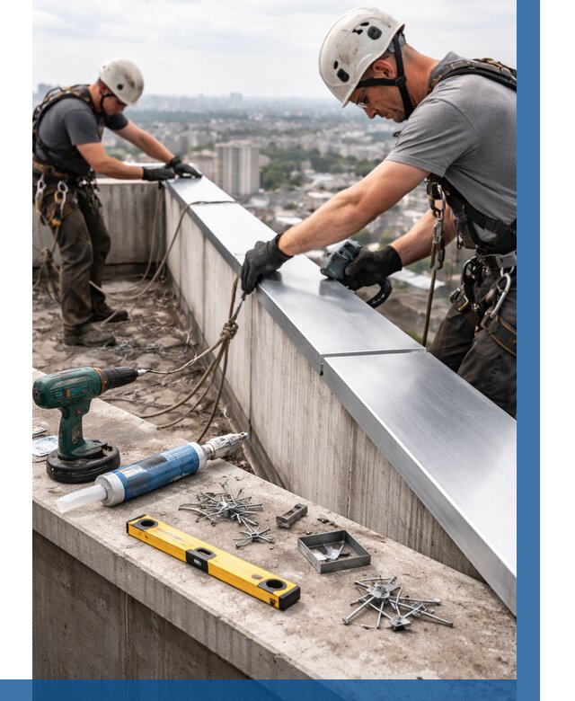 Монтаж парапетных крышек в Саратове от 819 р. | ВЫСОТНИК-Срт