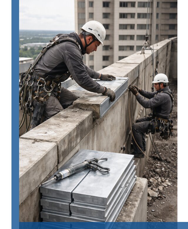 Замена парапетных крышек и установка новых в Саратове