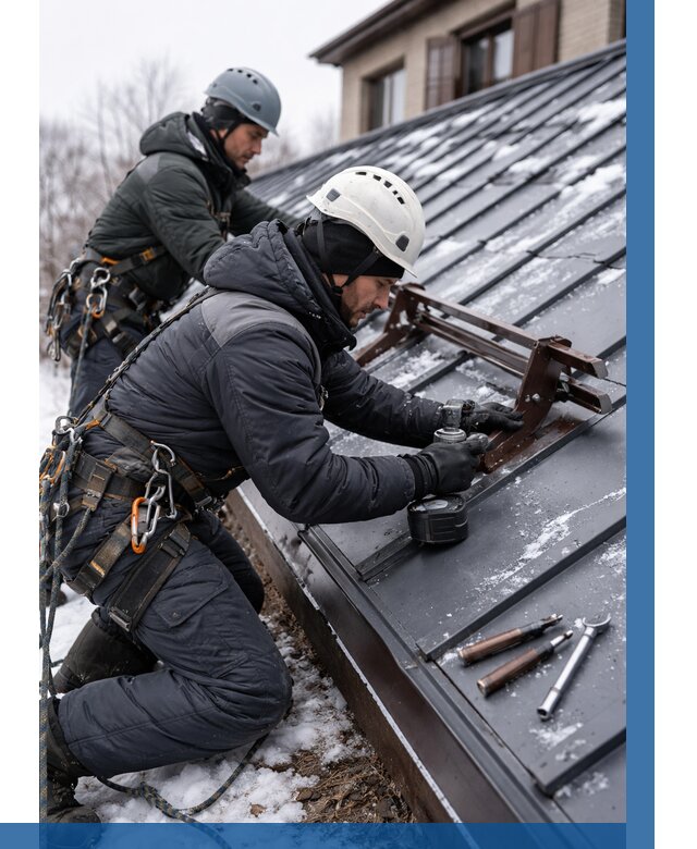 Монтаж снегозадержателей в Саратове от 460 р. | ВЫСОТНИК-Срт