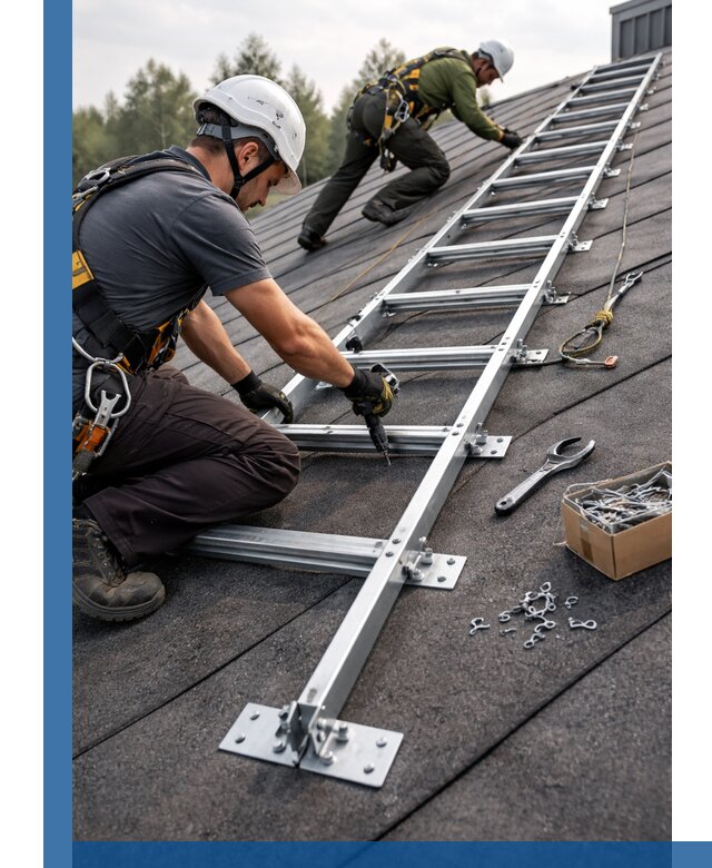Профессиональный монтаж кровельной лестницы в Саратове под ключ