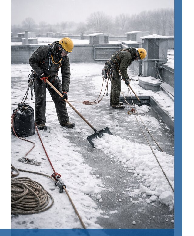 Очистка крыши от снега в Саратове от 7675 р. | ВЫСОТНИК-Срт