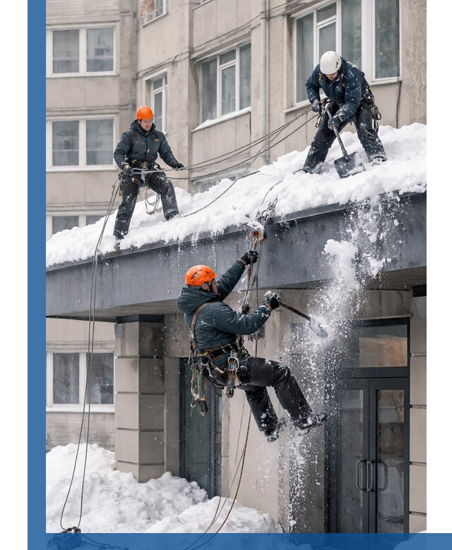 Безопасная очистка навесов от снега в Саратове круглогодично