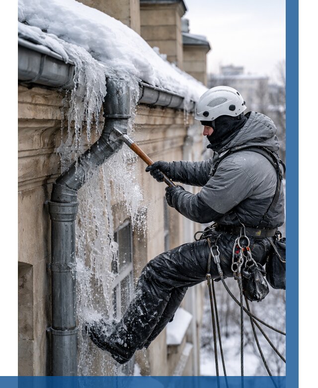 Очистка водостоков от льда в Саратове от 3582 р. | ВЫСОТНИК-Срт