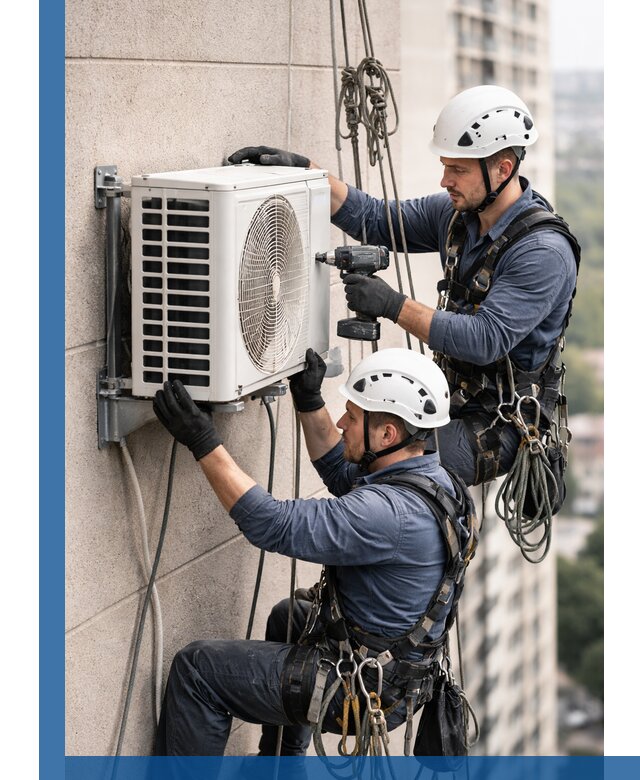 Монтаж внешнего блока кондиционера в Саратове установка и крепление