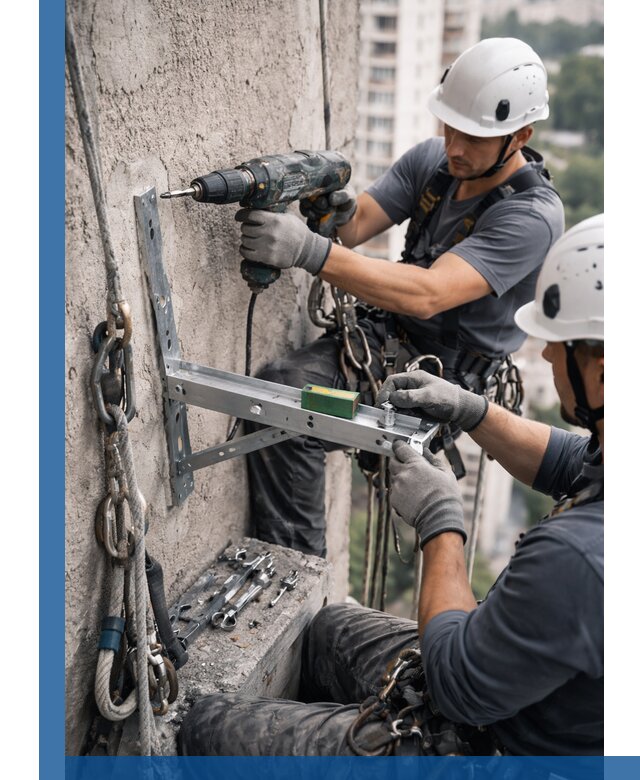 Установка кронштейнов кондиционера и крепежа в Саратове