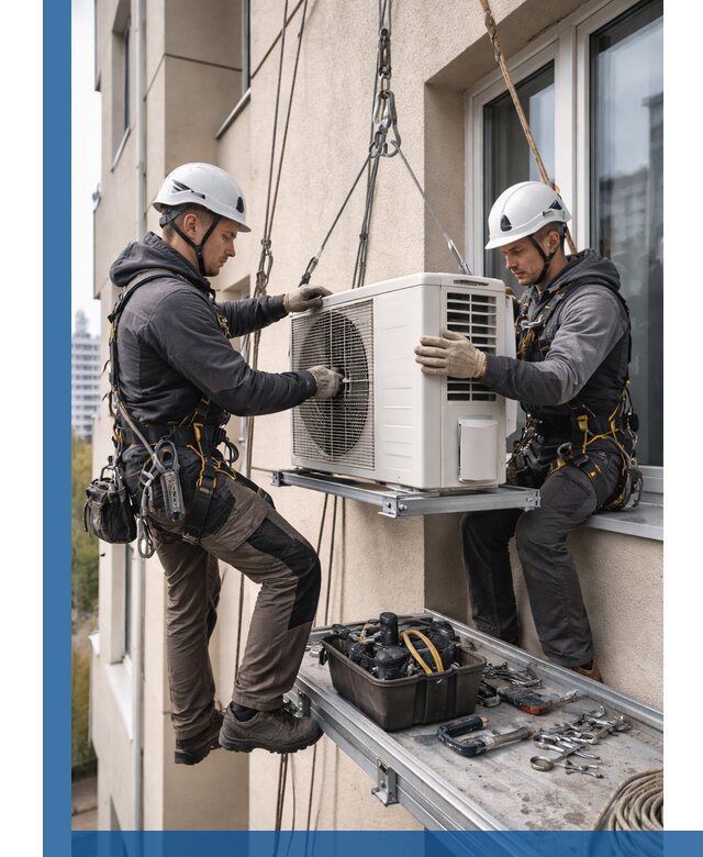 Перенос внешнего блока кондиционера в Саратове с монтажом и крепежом