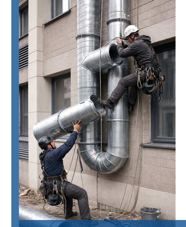 Монтаж фасадных воздуховодов в Саратове с герметизацией и крепежом