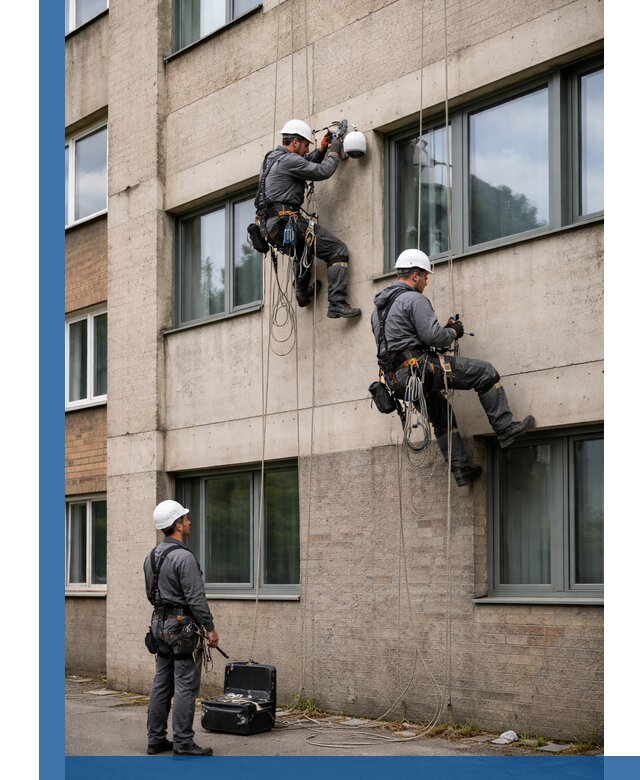 Монтаж фасадных камер видеонаблюдения в Саратове под ключ