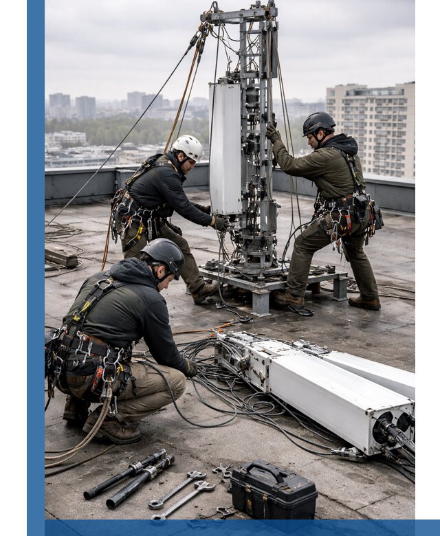 Демонтаж антенн на крыше зданий в Саратове с гарантией