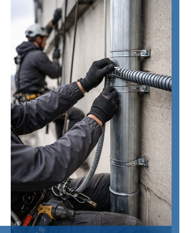 Монтаж гофры для кабеля в Саратове от 307 р. | ВЫСОТНИК-Срт