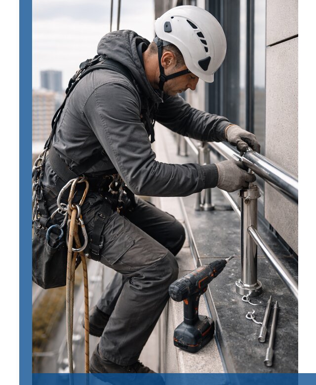 Монтаж ограждений на высоте в Саратове для зданий и конструкций