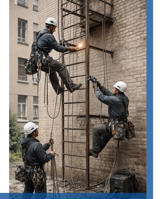 Ремонт пожарной лестницы в Саратове от 7675 р. | ВЫСОТНИК-Срт