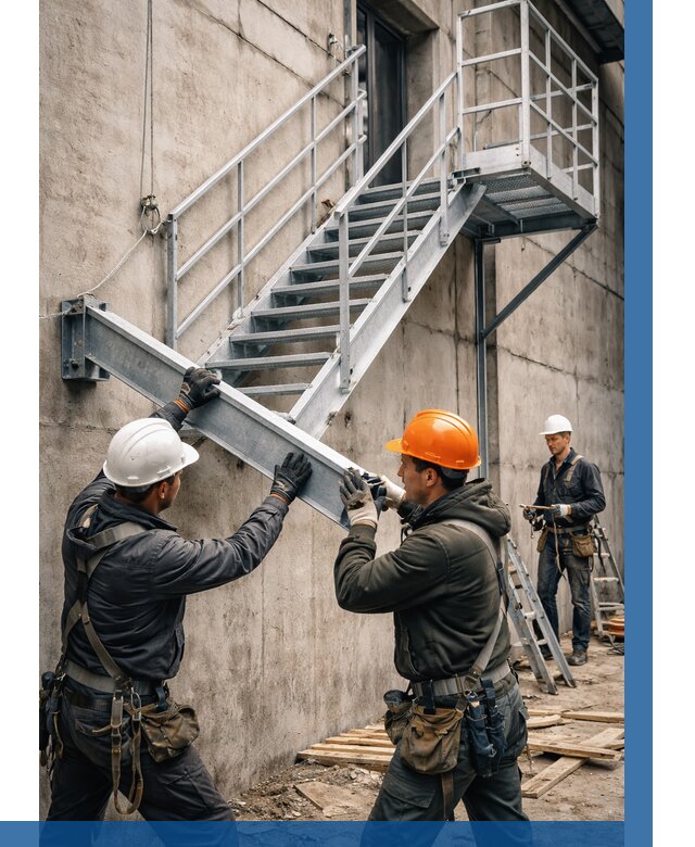 Монтаж металлических лестниц в Саратове от 15350 р. | ВЫСОТНИК-Срт