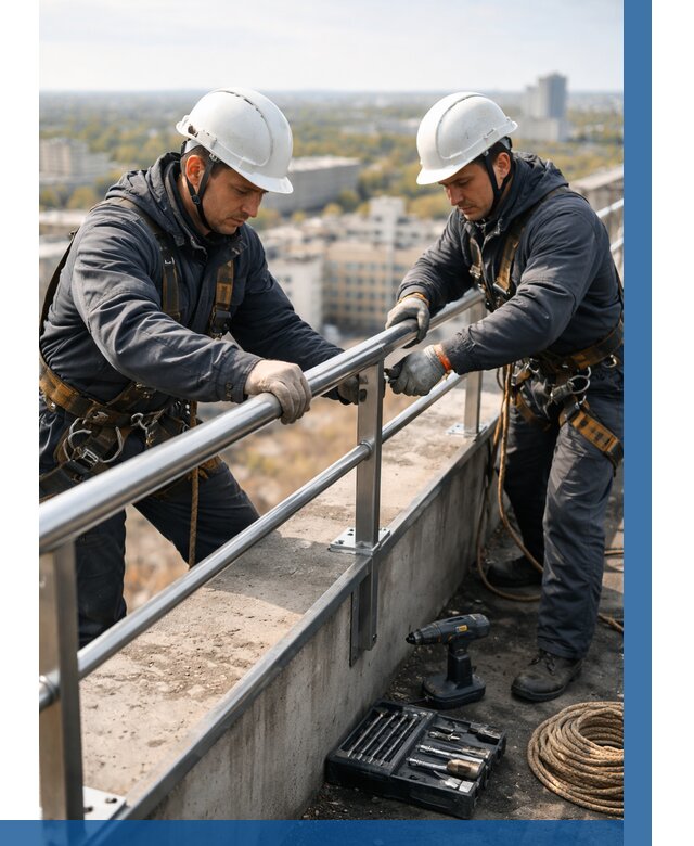 Монтаж перил на высоте в Саратове от 2558 р. | ВЫСОТНИК-Срт