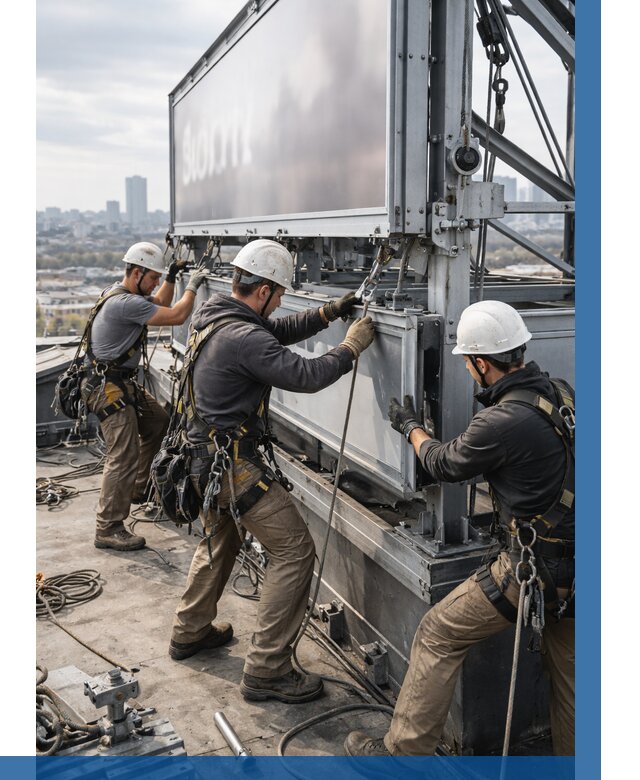 Монтаж крышной рекламной конструкции в Саратове от 61398 р.|ВЫСОТНИК-Срт