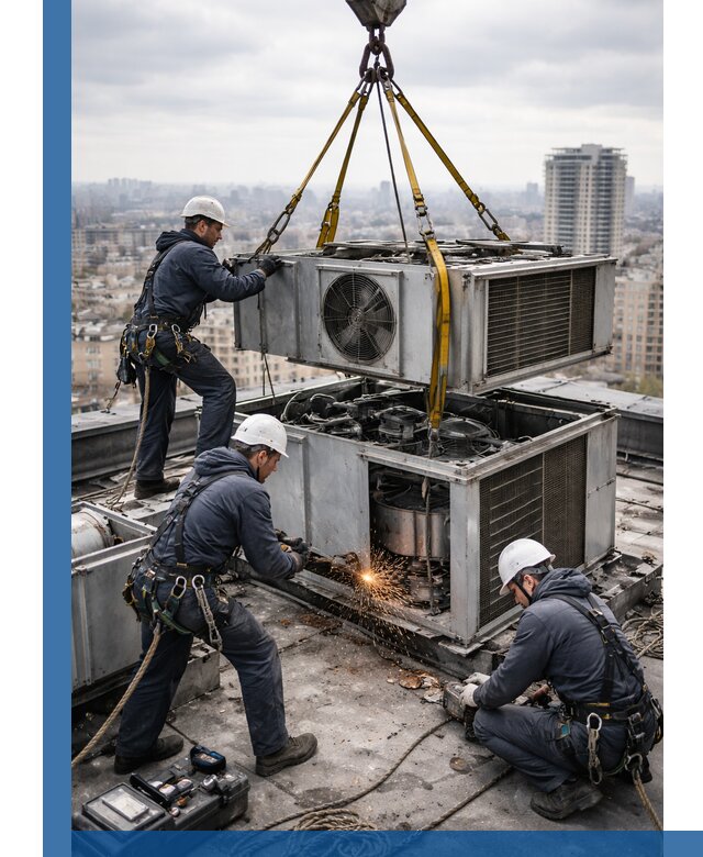 Демонтаж крышной установки в Саратове любой сложности