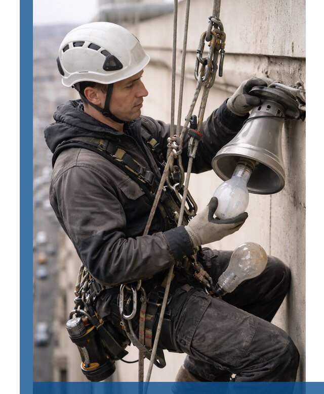 Замена ламп на высоте в Саратове профессионально и быстро