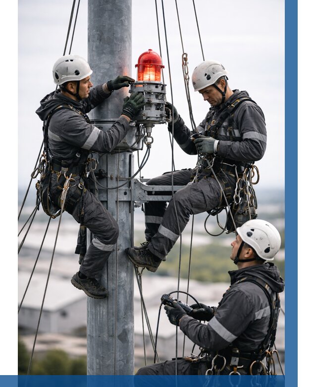 Монтаж заградительных огней в Саратове от 8698 р. | ВЫСОТНИК-Срт