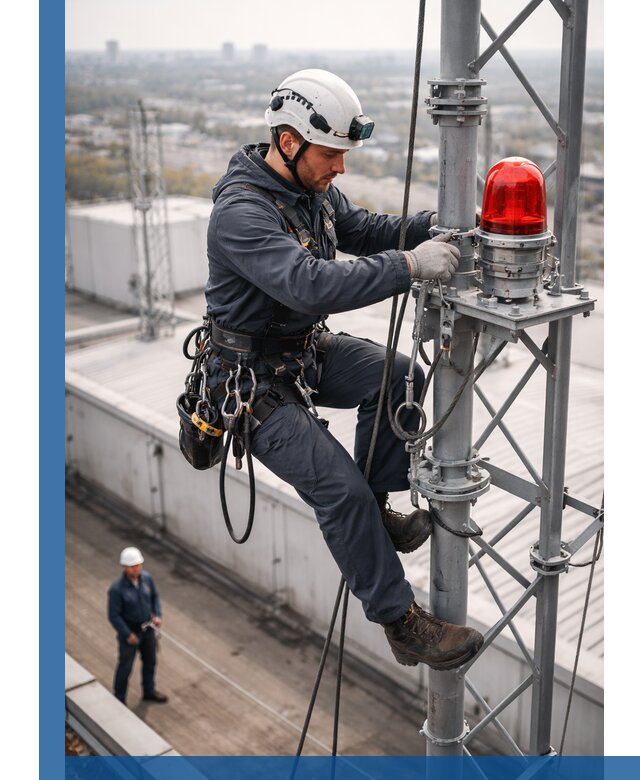 Монтаж заградительных огней и обслуживание объектов в Саратове