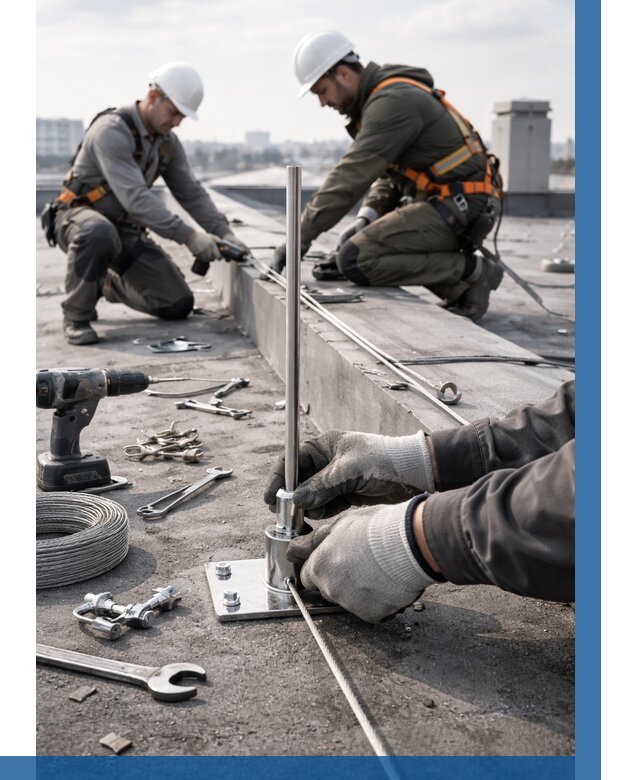 Монтаж молниезащиты на кровле в Саратове цена от 25583 р. | ВЫСОТНИК-Срт