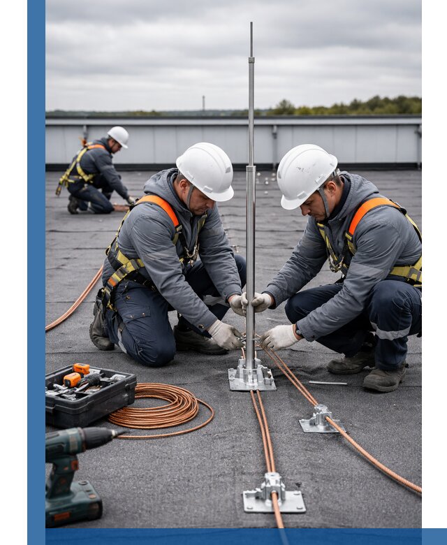 Монтаж молниезащиты на кровле в Саратове под ключ с гарантией